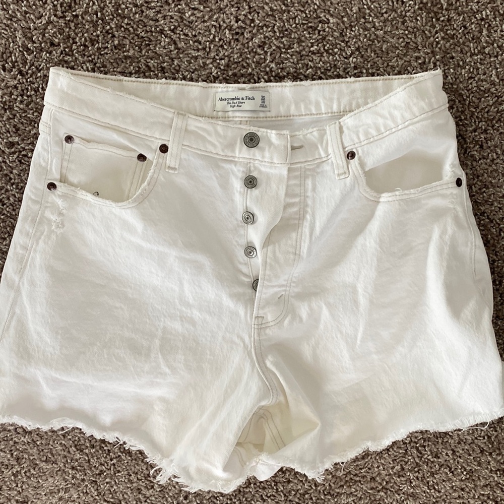 Abercrombie white high waisted shorts